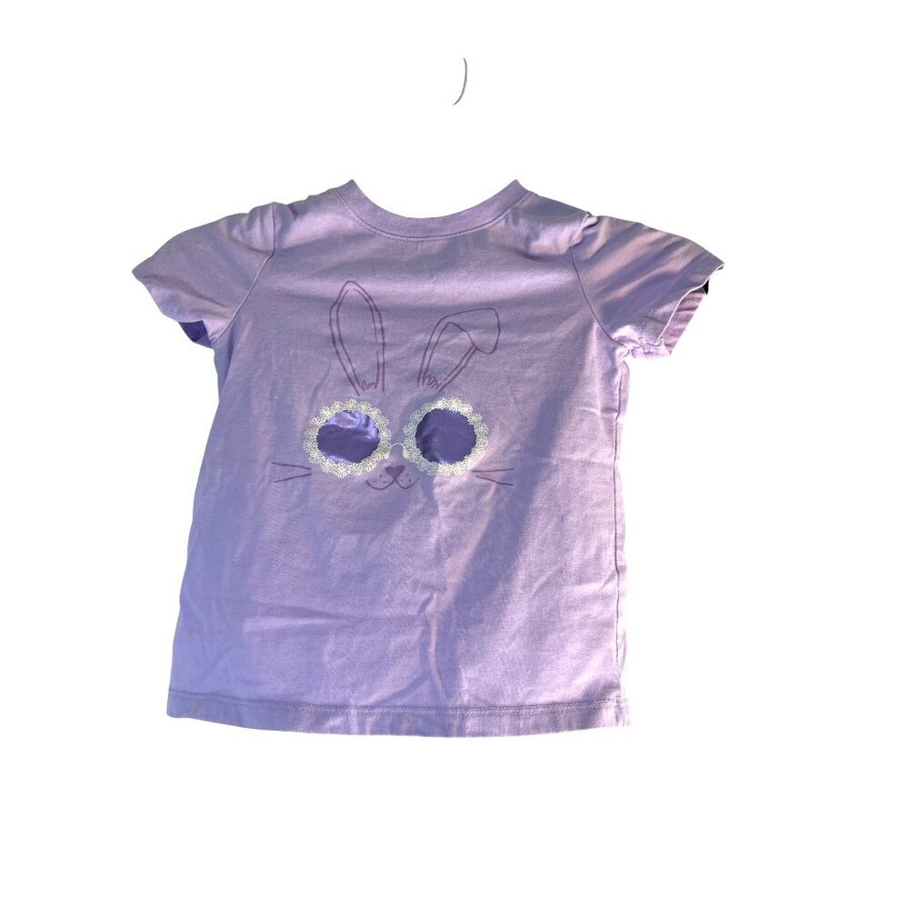 Cat & Jack Girls Tee Graphic Bunny Purple Size 4T